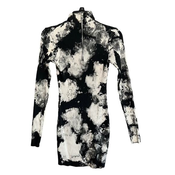 Cotton Citizen The Ibiza Small Mini Tie Dye Long Sleeve Dress Graphite Splatter - Picture 5 of 8